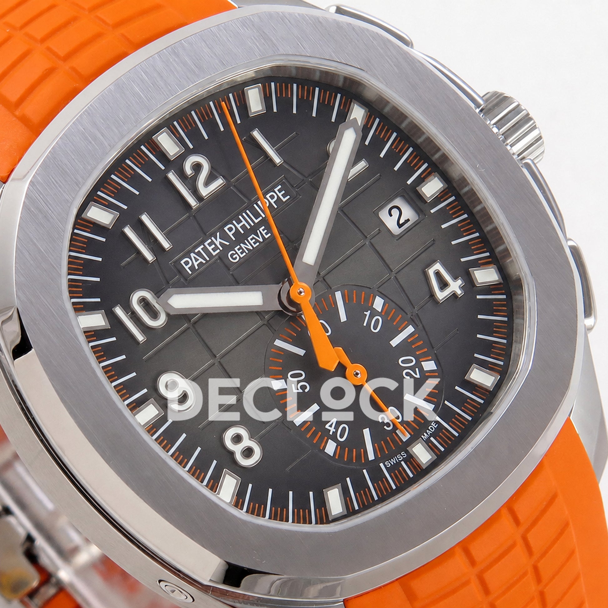 Patek Philippe Aquanaut 42.5mm 5968 Gray Dial Orange Strap DDF A520 Replica