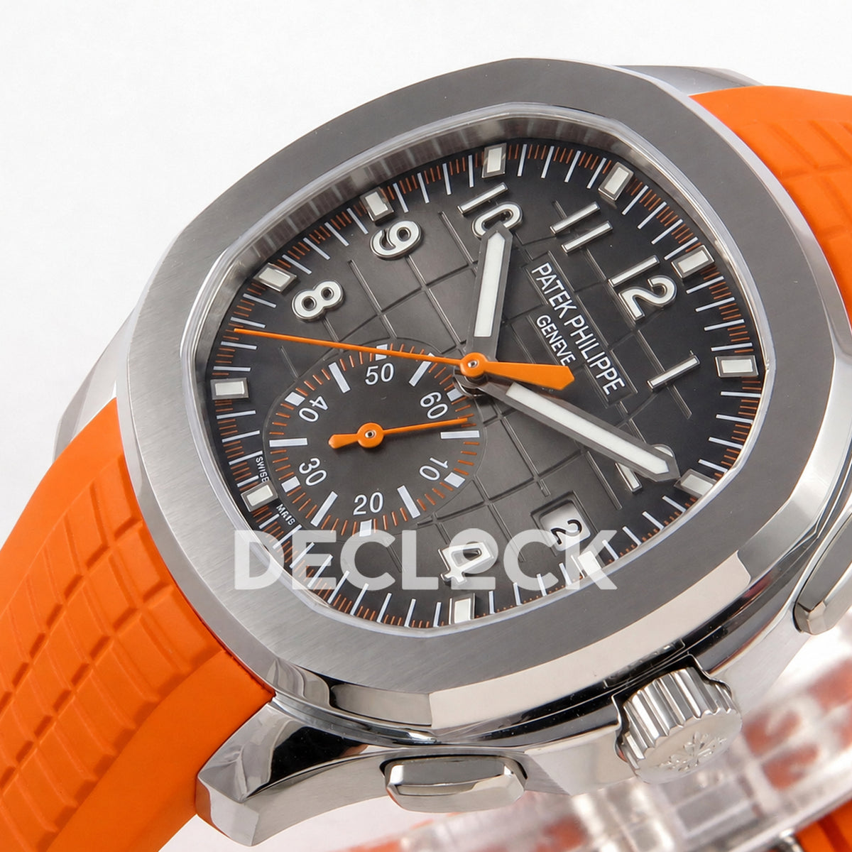 Patek Philippe Aquanaut 42.5mm 5968 Gray Dial Orange Strap DDF A520 Replica