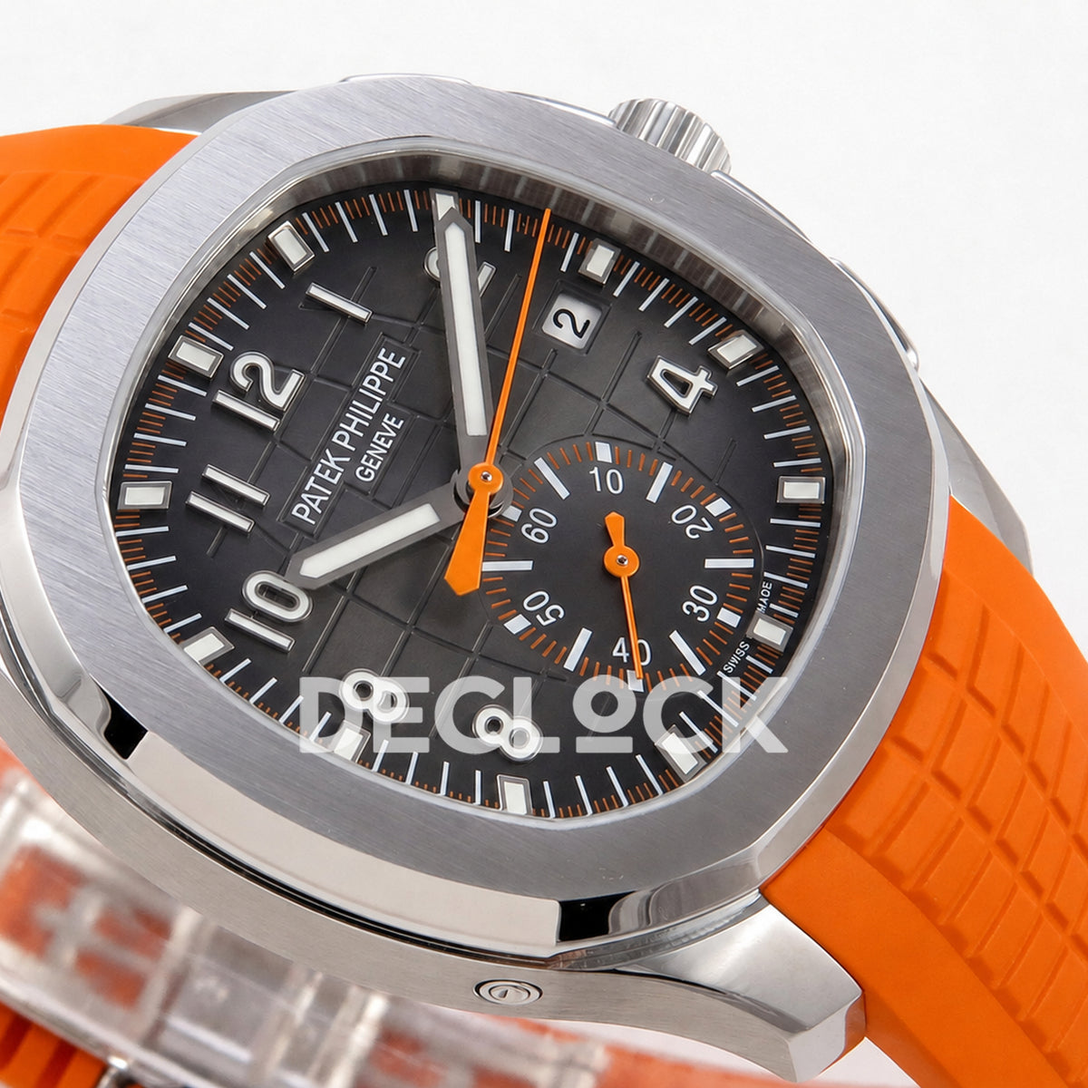 Patek Philippe Aquanaut 42.5mm 5968 Gray Dial Orange Strap DDF A520 Replica