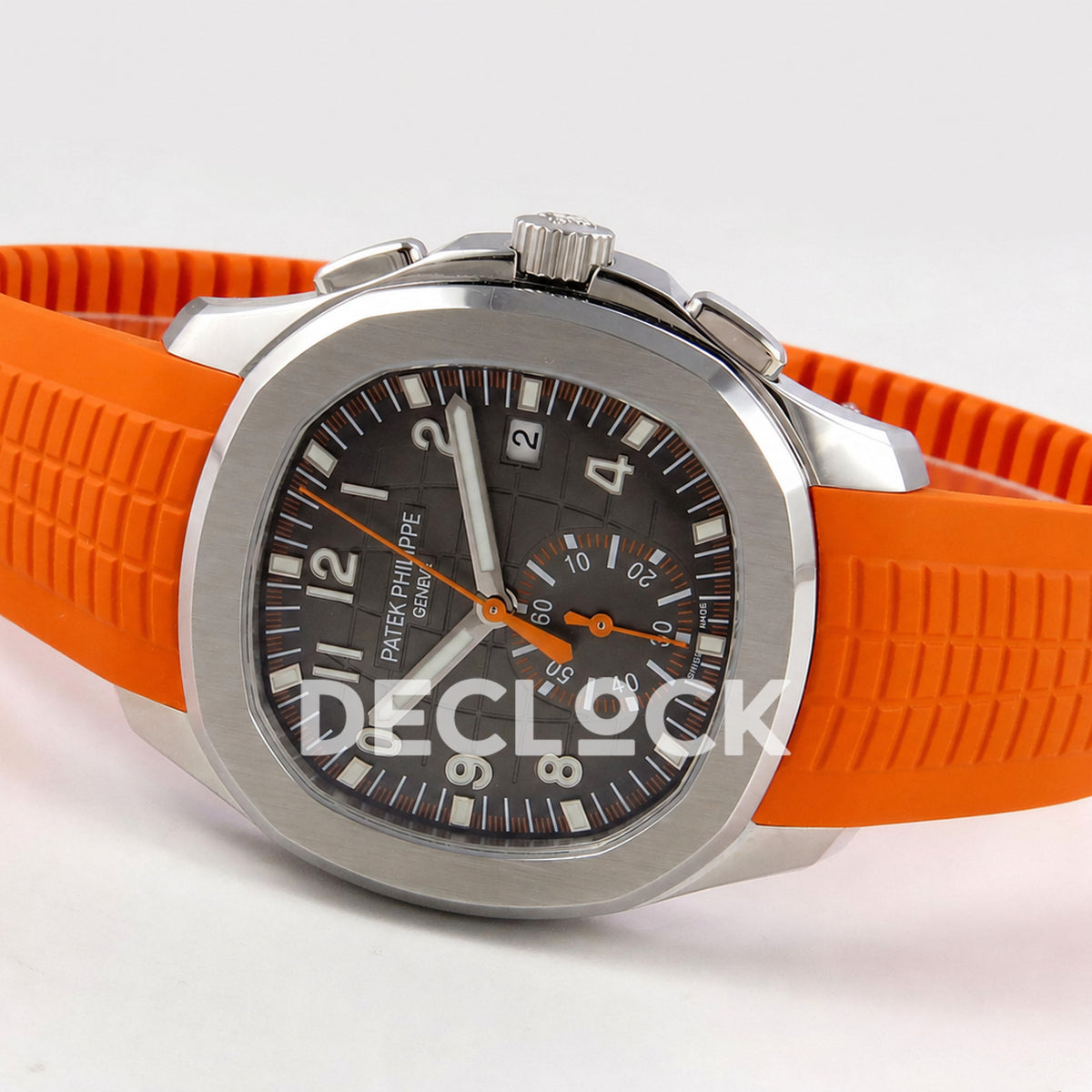 Patek Philippe Aquanaut 42.5mm 5968 Gray Dial Orange Strap DDF A520 Replica