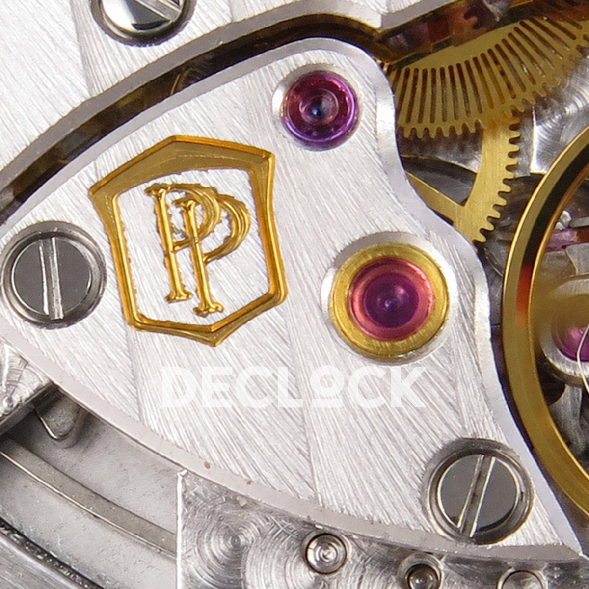 Patek Philippe Nautilus 5711 AGF, blue dial, DPB330 — movement hallmark