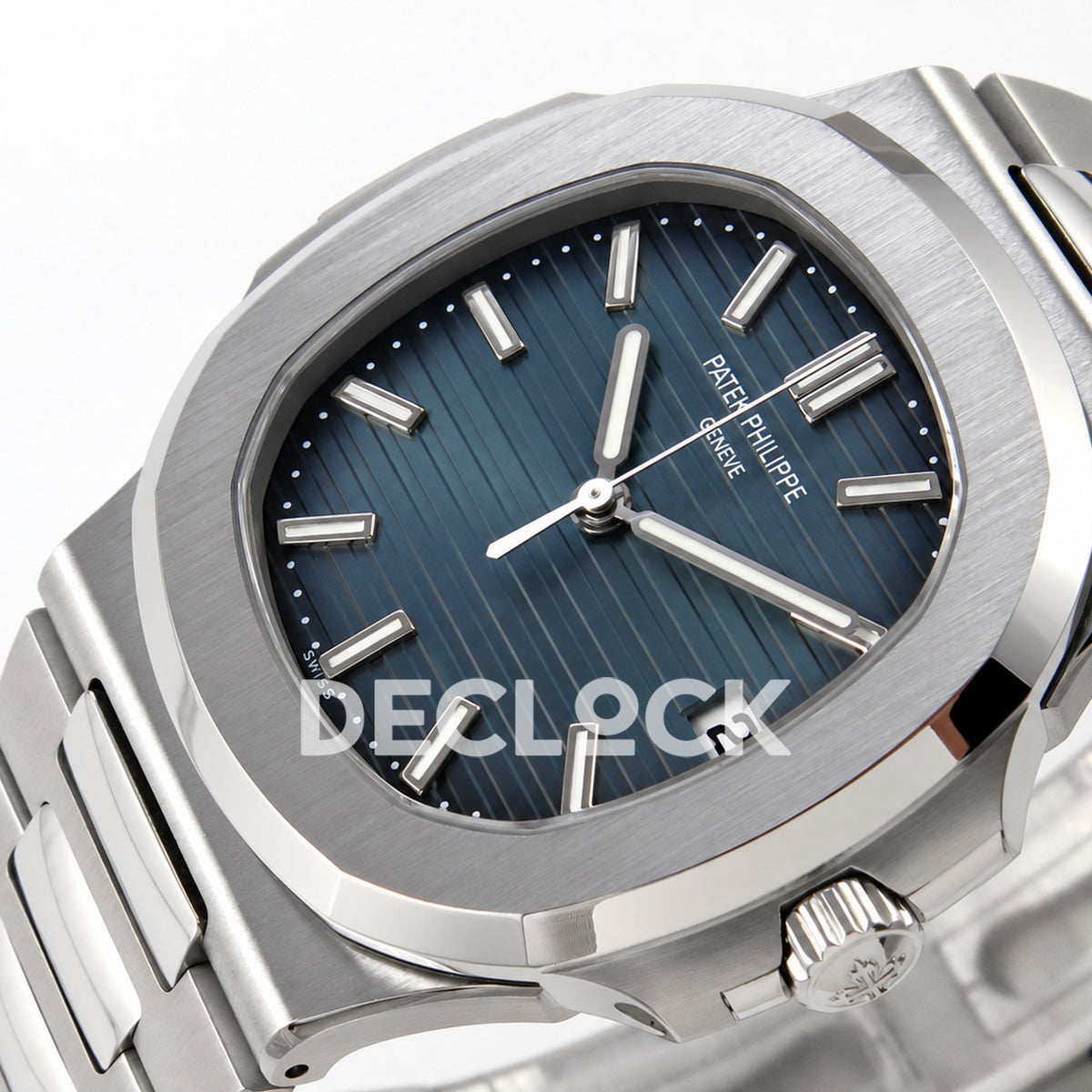 Patek Philippe Nautilus 5711 DDF 2006 V2, blue dial, DPB330 — crown side dial