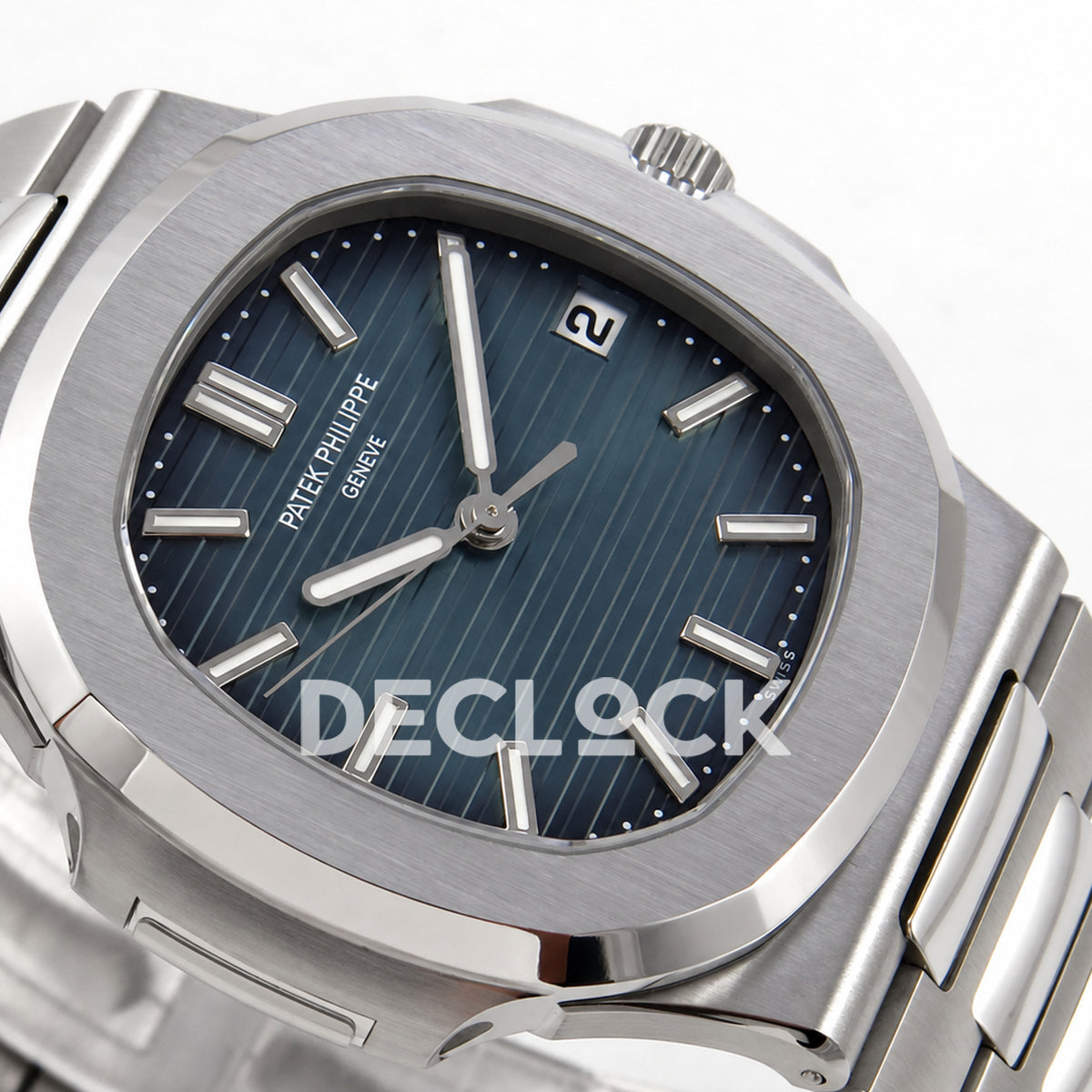 Patek Philippe Nautilus 5711 DDF 2006 V2, blue dial, DPB330 — dial detail