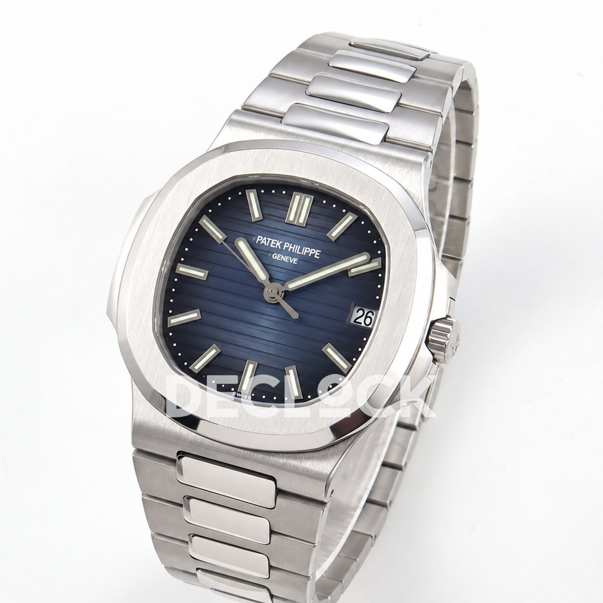 Patek Philippe Nautilus 5711 PPF, blue dial, JH330 — angled front