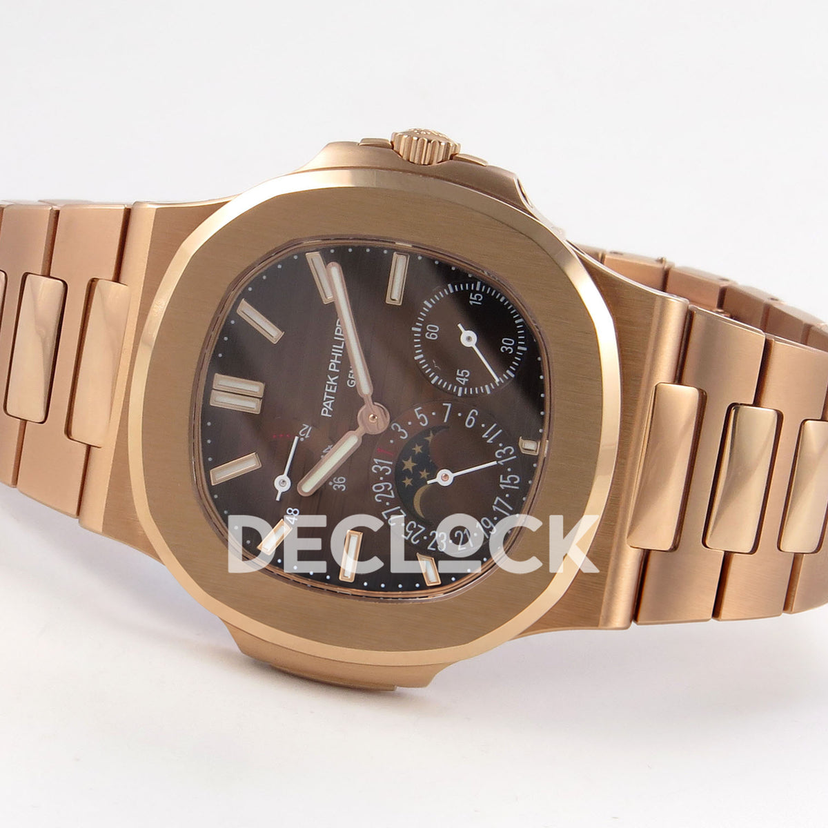 Patek Philippe Nautilus 5712/1R-001 UMI Brown Dial Rose Gold PP240 Free Sprung replica - full watch right