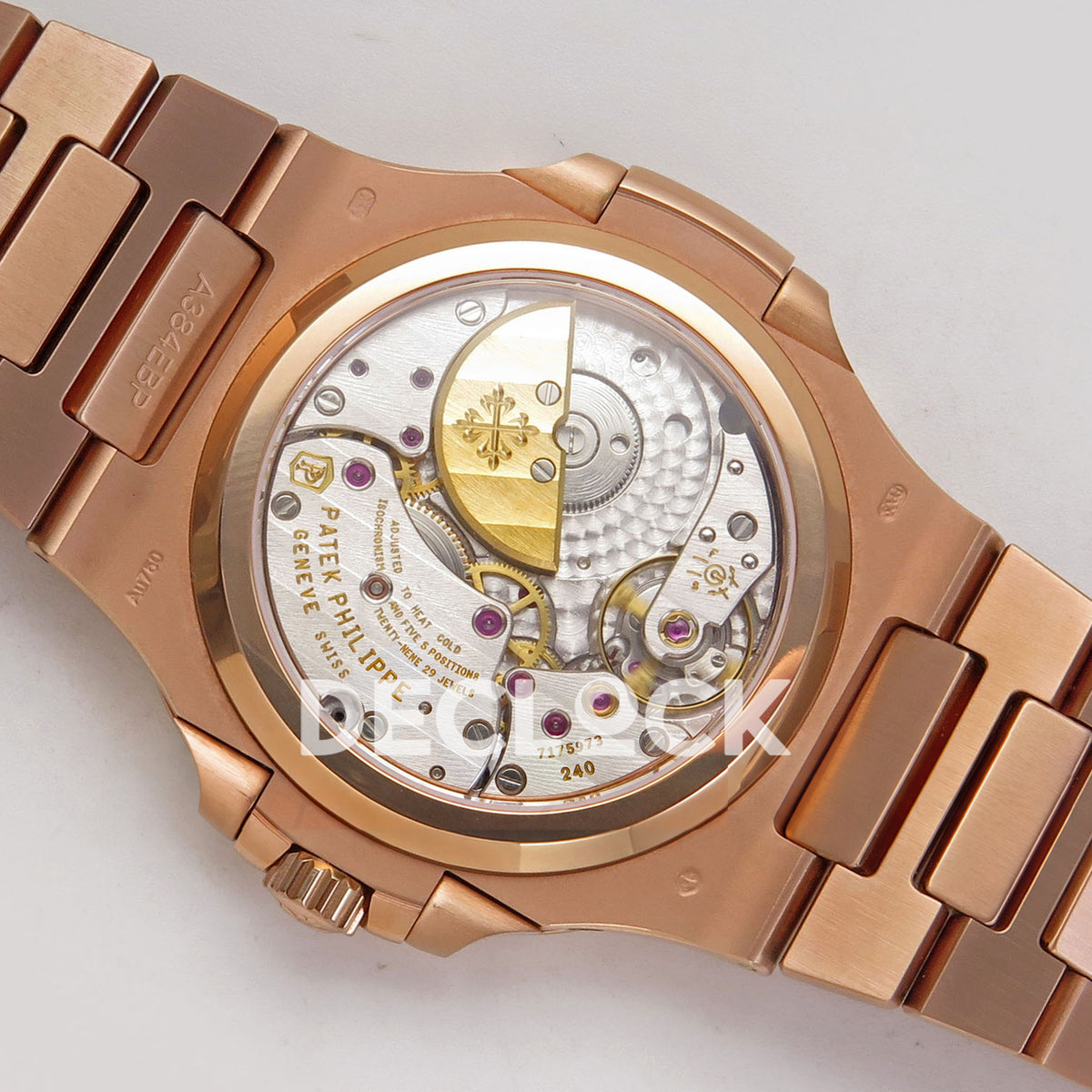 Patek Philippe Nautilus 5712/1R-001 UMI Brown Dial Rose Gold PP240 Free Sprung replica - movement back