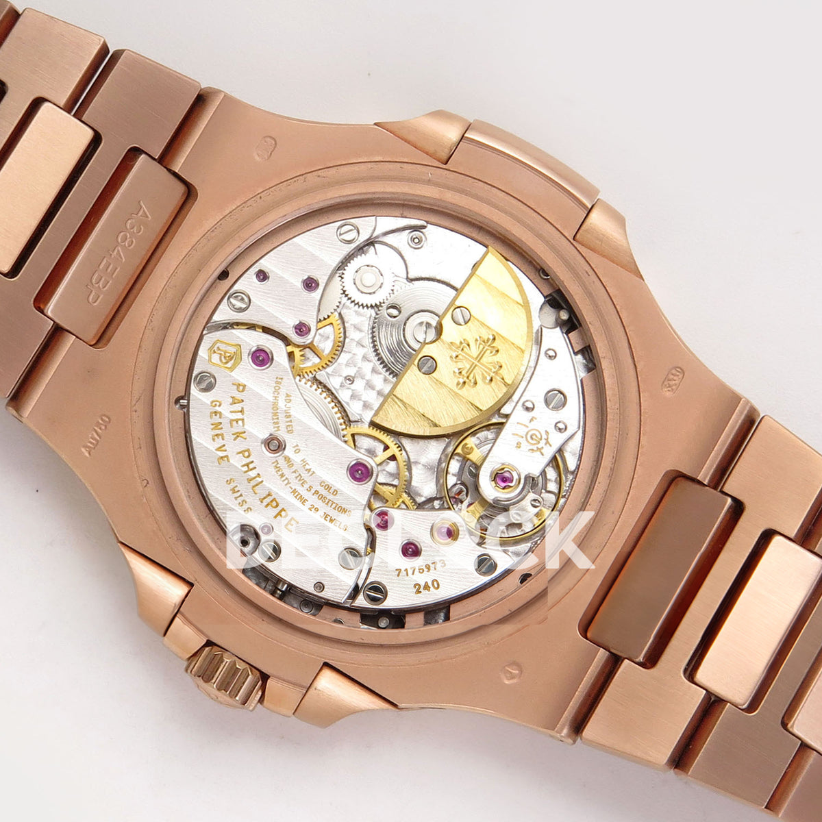 Patek Philippe Nautilus 5712/1R-001 UMI Brown Dial Rose Gold PP240 Free Sprung replica - movement back rotor angle