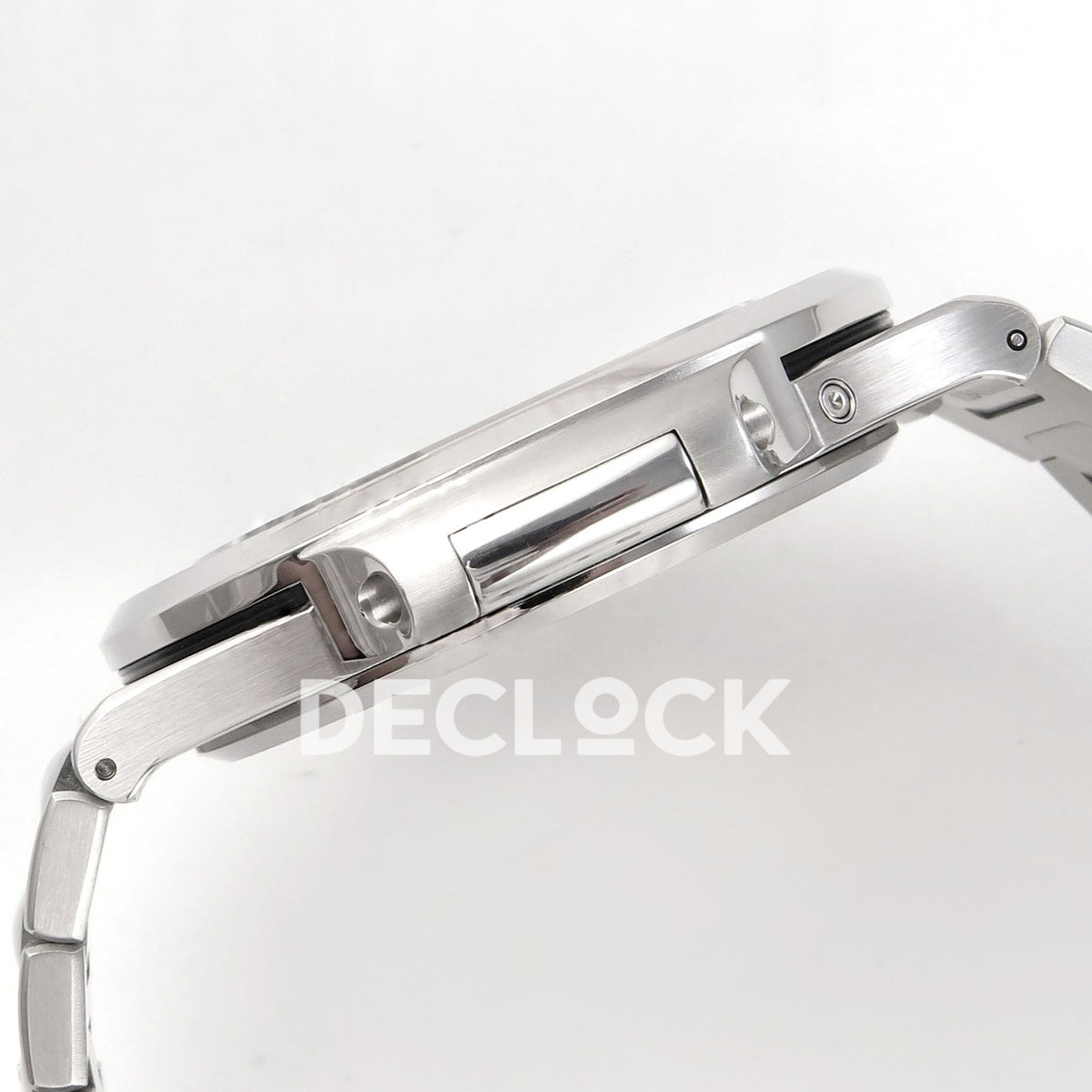 Patek Philippe Nautilus 5712 WSF JH240 blue dial — brushed steel case profile and bracelet hinges