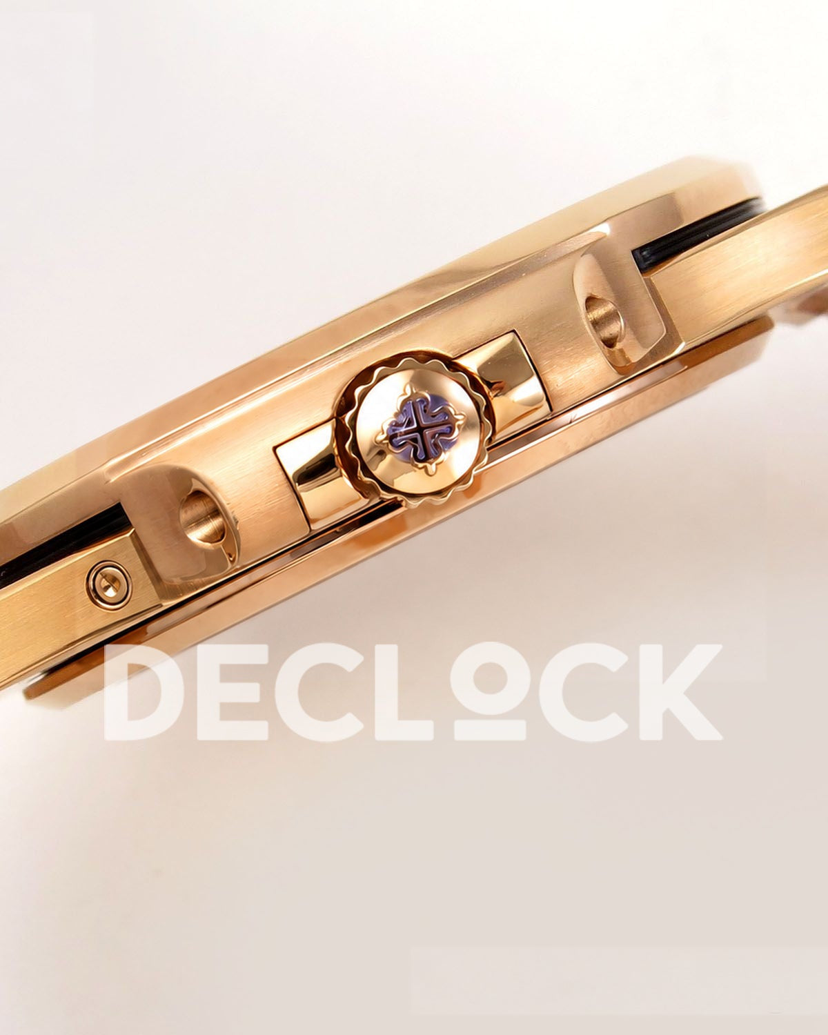 Patek Philippe Nautilus 5712 WSF rose gold watch, crown side and case profile