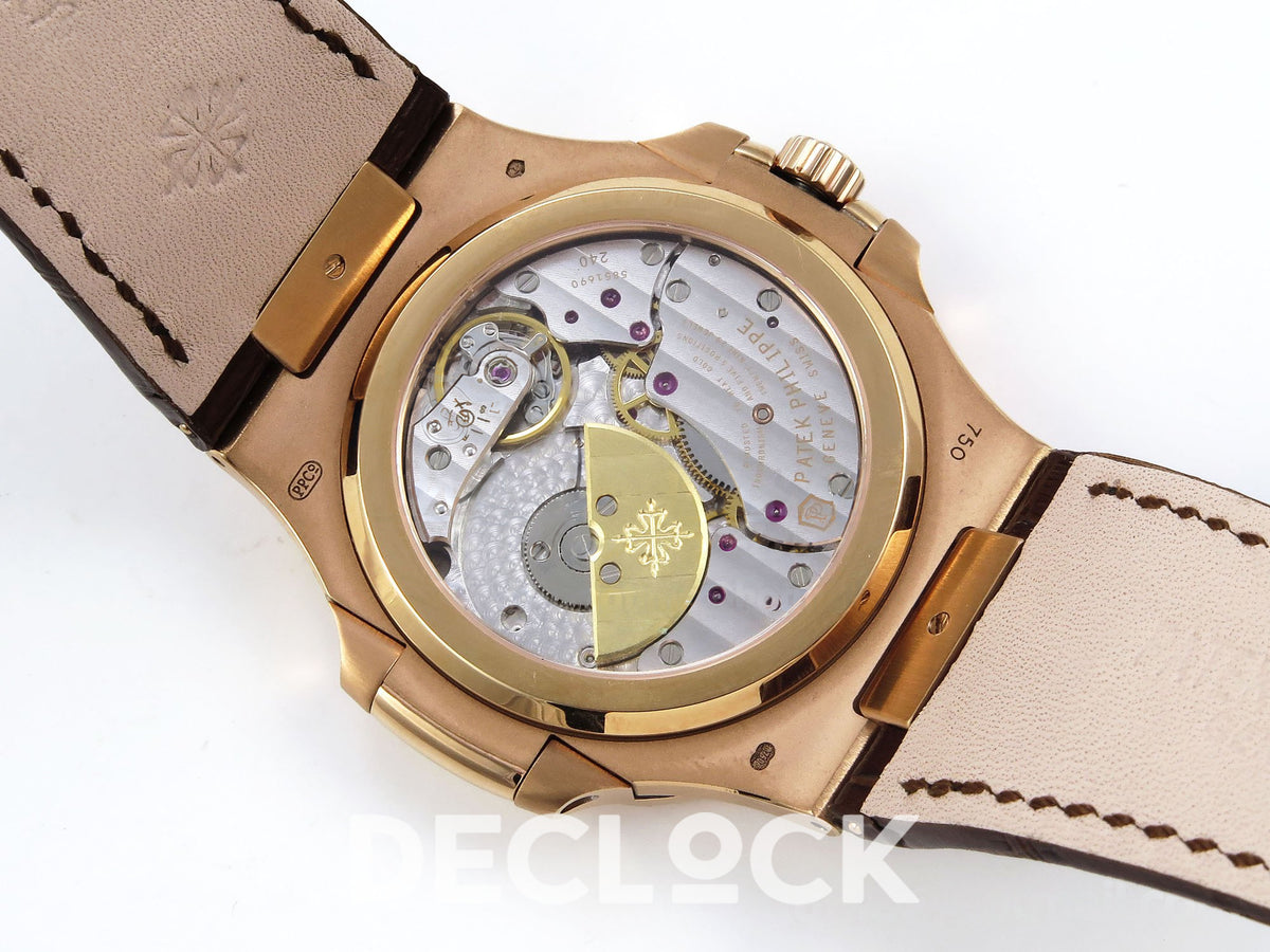 Patek Philippe Nautilus 5712R-001 PPF V2 A240 — complete open caseback and photographed movement