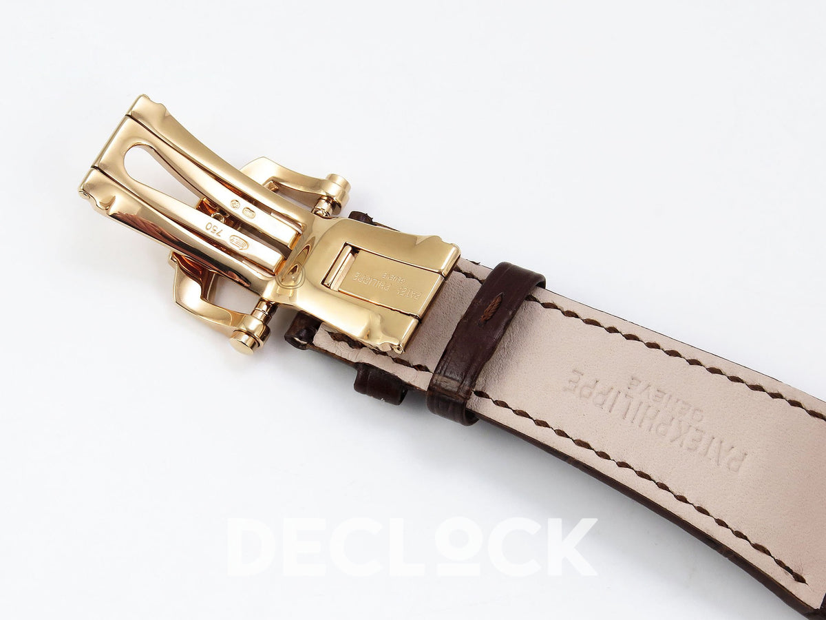 Patek Philippe Nautilus 5712R PPF V2 A240, complete reverse deployant clasp, physical hallmarks and stamped brown leather