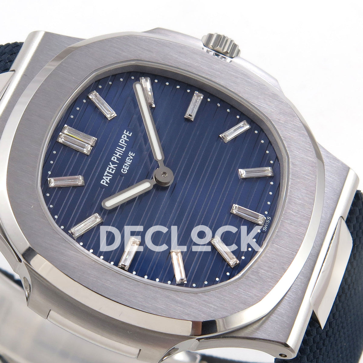 Patek Philippe Nautilus 5810G-001 PPF Blue Composite Strap SA240 replica - dial side angle