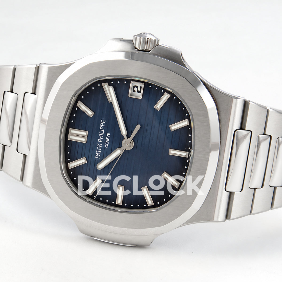 Patek Philippe Nautilus 5811 DDF weighted, blue dial, DPB330 — bracelet reverse angle
