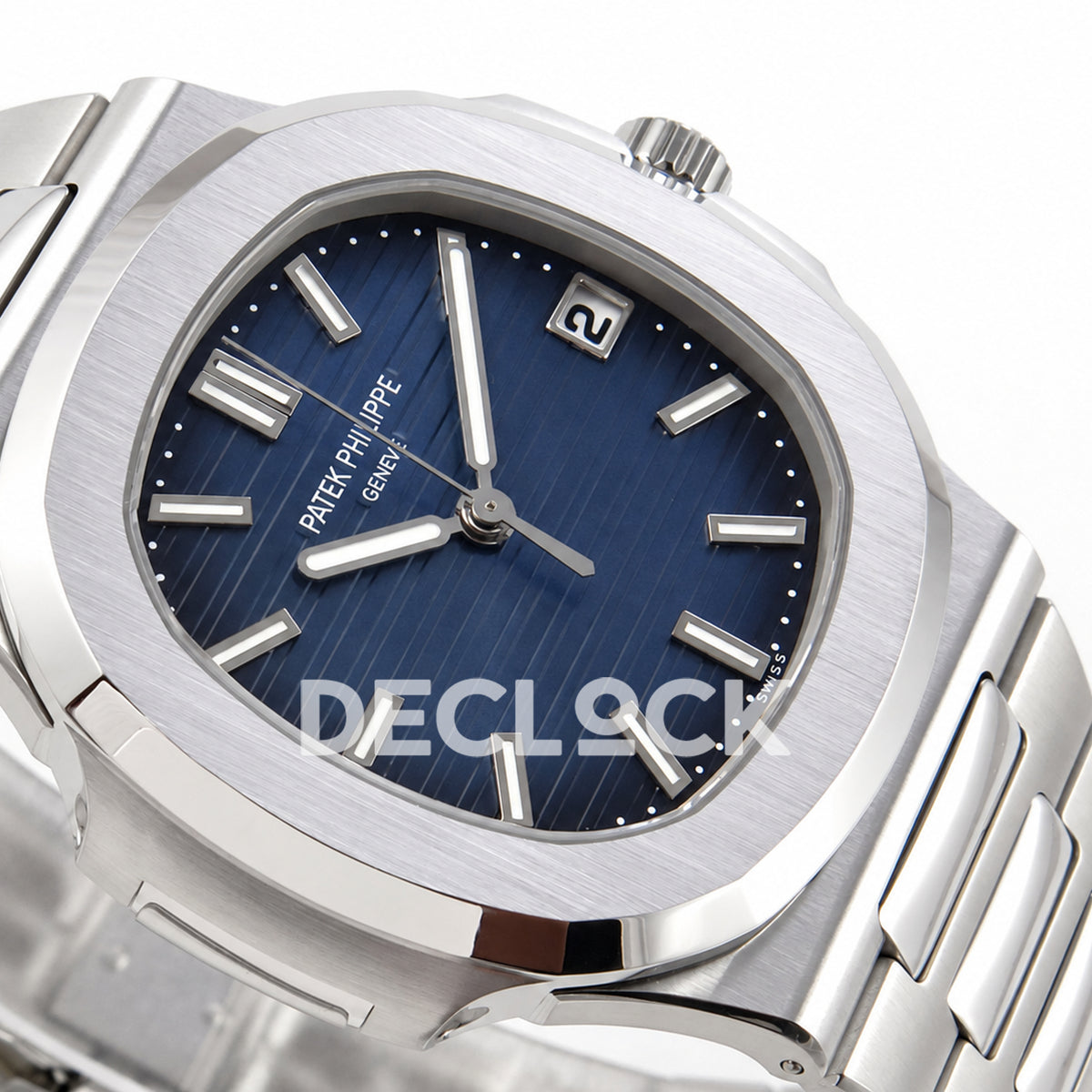 Patek Philippe Nautilus 5811 DDF weighted, blue dial, DPB330 — dial detail