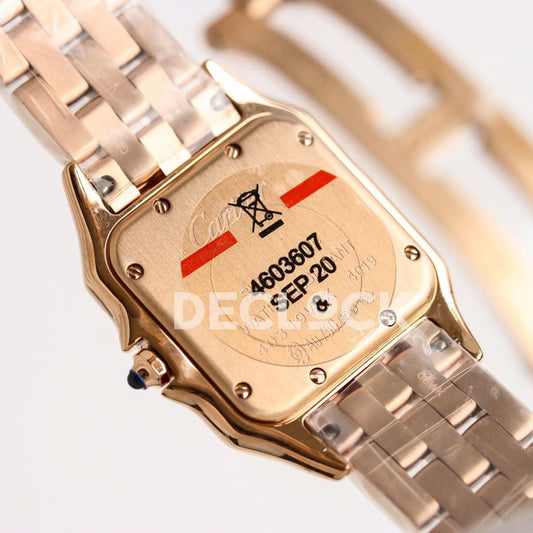 Replica Cartier Panthère De Cartier 27mm White Dial in Rose Gold |  Declock.
