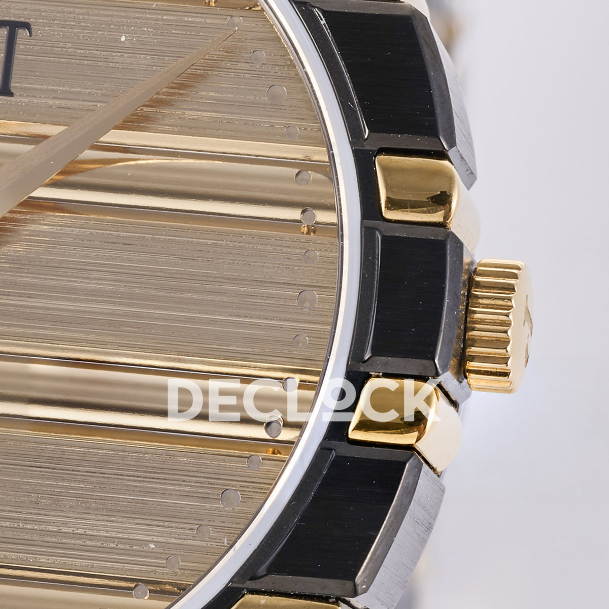 Piaget Polo 79 38mm Black Gold Dial Bracelet PDF 1200P1 replica - crown dial detail