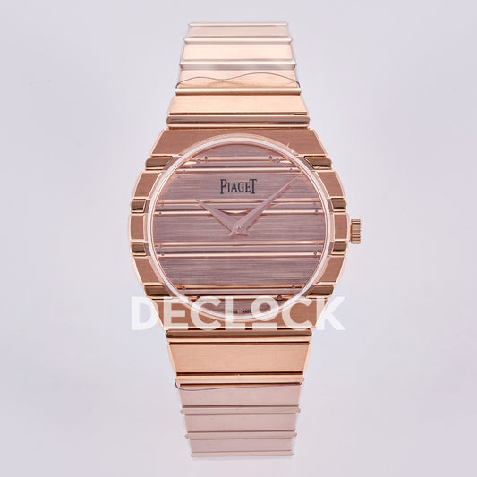 Piaget Polo 79 38mm Pink Dial Rose Gold Bracelet PDF 1200P1 replica - front