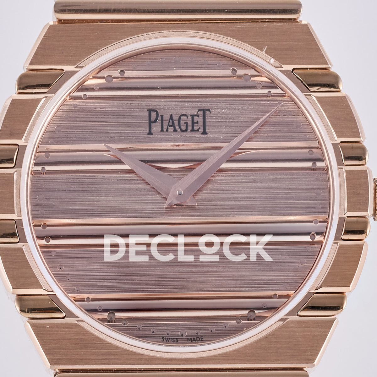 Piaget Polo 79 38mm Pink Dial Rose Gold Bracelet PDF 1200P1 replica - dial closeup