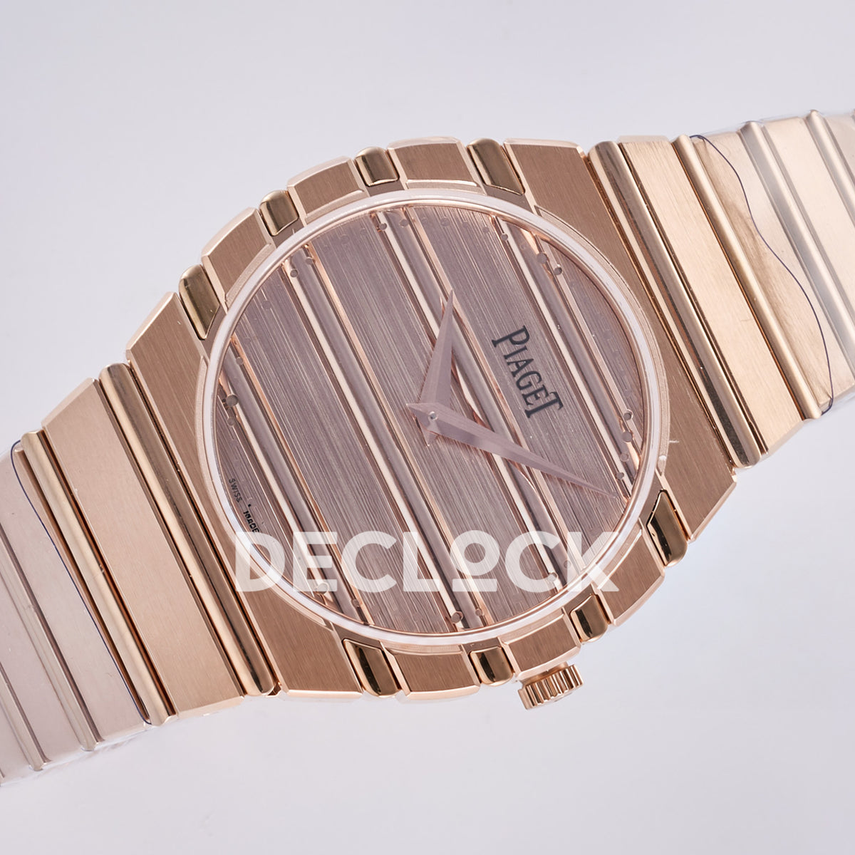 Piaget Polo 79 38mm Pink Dial Rose Gold Bracelet PDF 1200P1 replica - full watch left