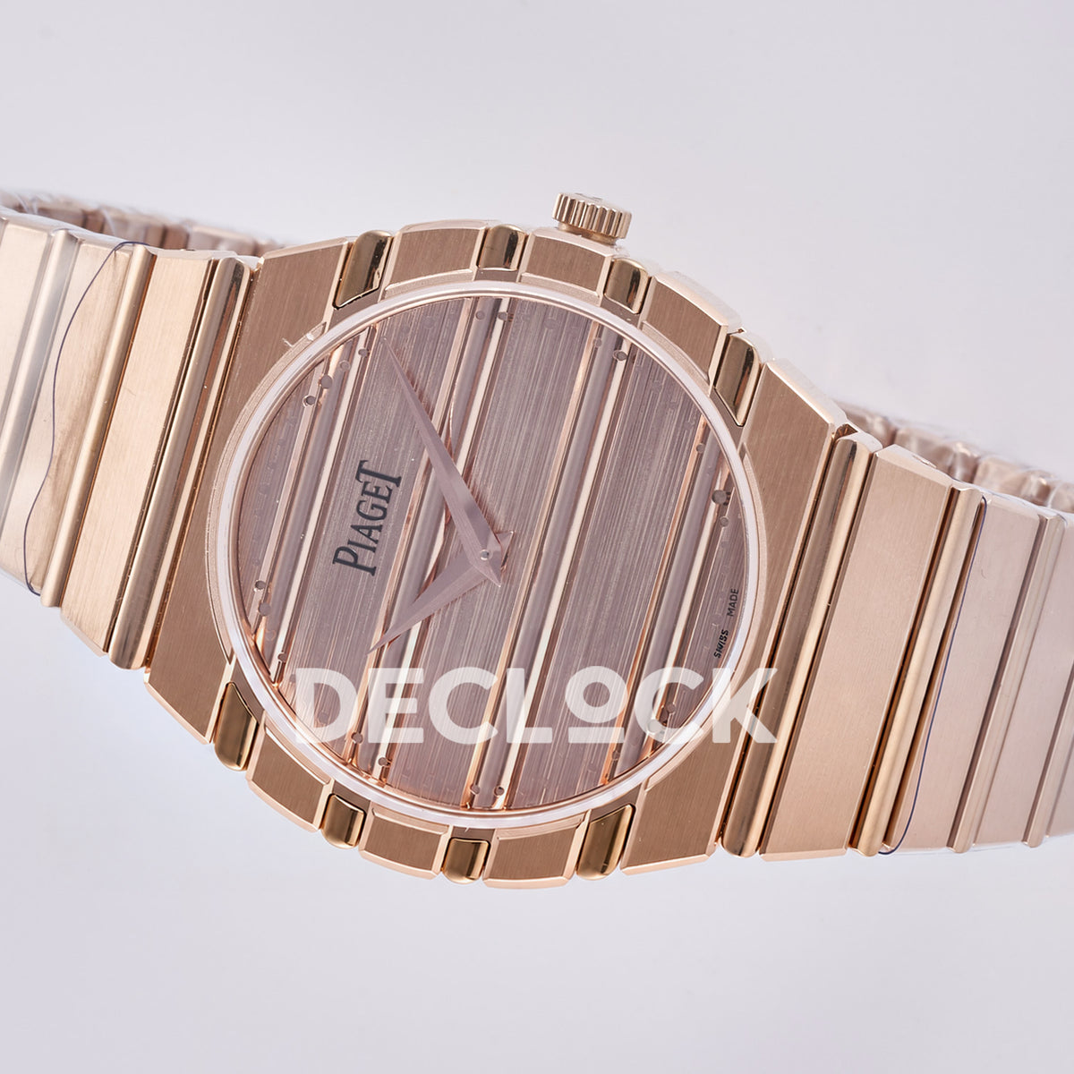 Piaget Polo 79 38mm Pink Dial Rose Gold Bracelet PDF 1200P1 replica - full watch right