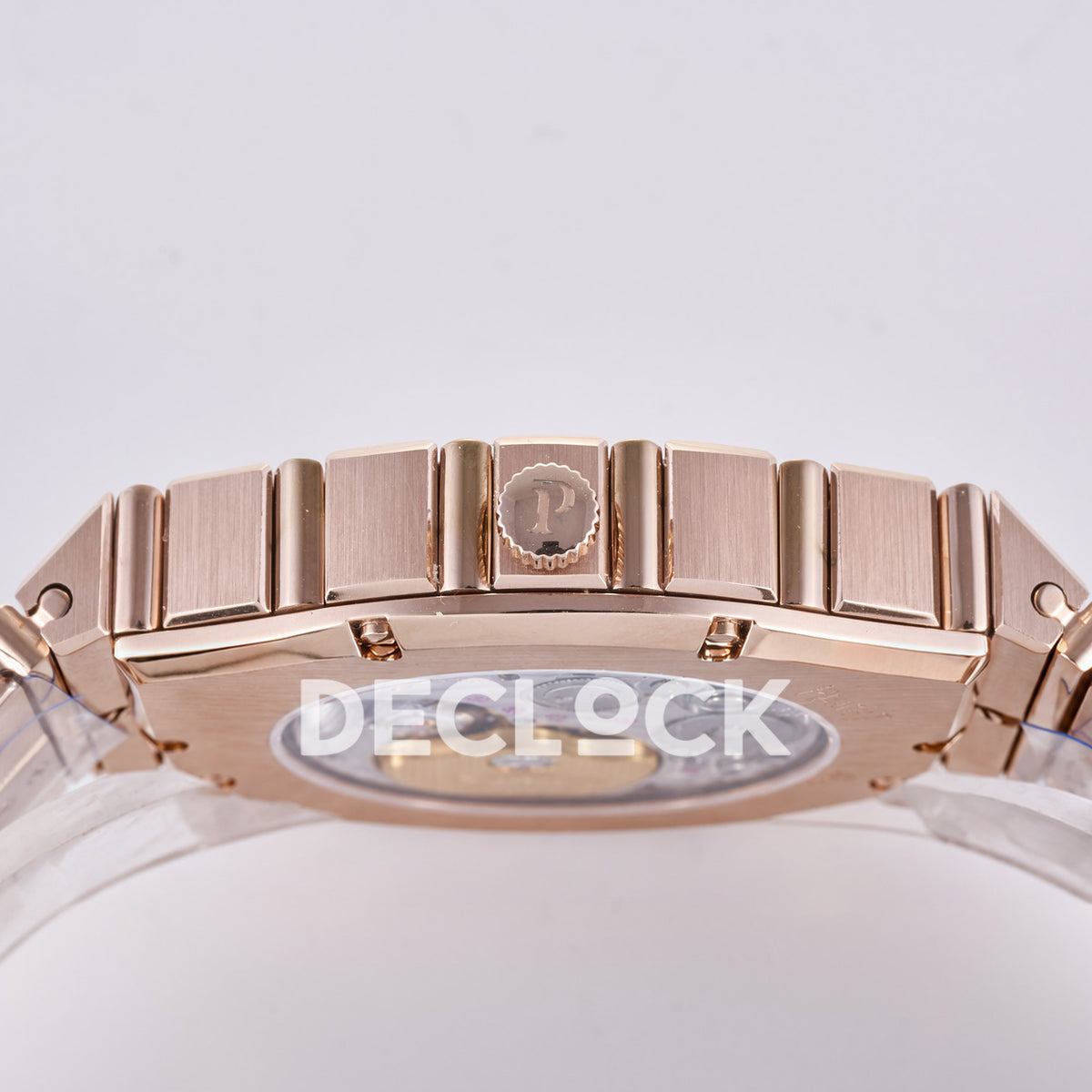 Piaget Polo 79 38mm Pink Dial Rose Gold Bracelet PDF 1200P1 replica - crown side