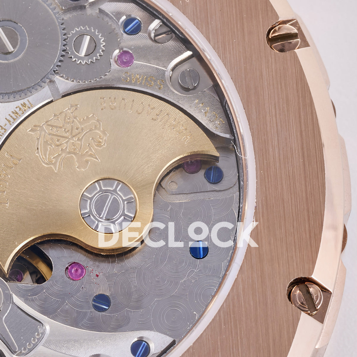 Piaget Polo 79 38mm Pink Dial Rose Gold Bracelet PDF 1200P1 replica - rotor engraving
