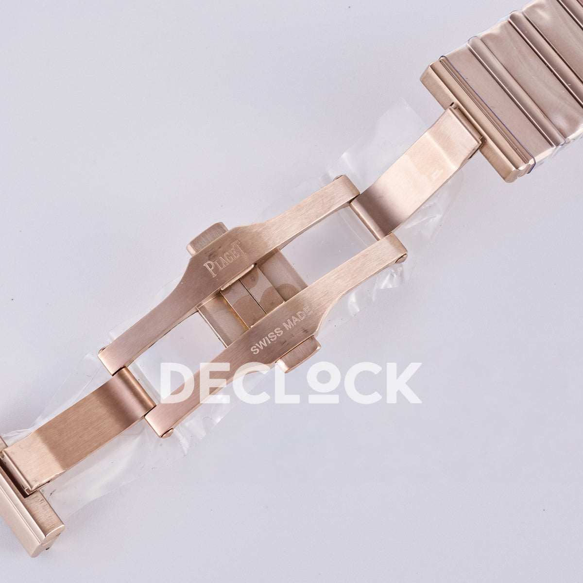 Piaget Polo 79 38mm Pink Dial Rose Gold Bracelet PDF 1200P1 replica - open clasp