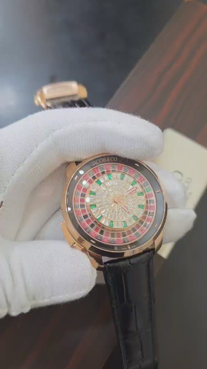 Replica Vacheron Constantin Jacob & Co. Casino Tourbillon Baguette on RG |  Declock.
