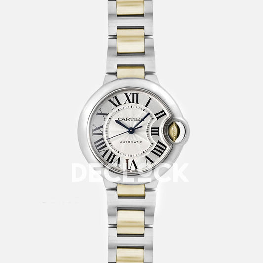 Replica Cartier Ballon Bleu De Cartier 36mm White Dial in YG/SS | Declock.