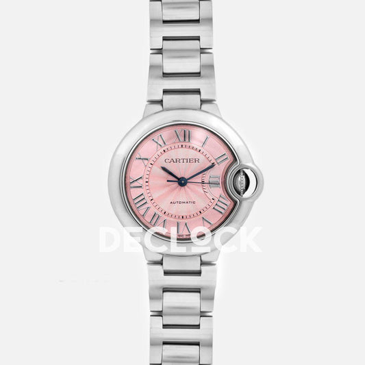 Replica Cartier Ballon Bleu De Cartier 36mm Pink Dial in Steel |  Declock.