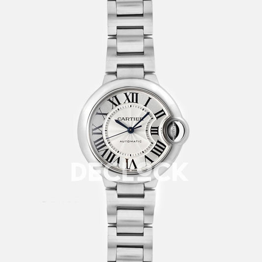 Replica Cartier Ballon Bleu De Cartier 36mm White Dial in Steel | Declock.