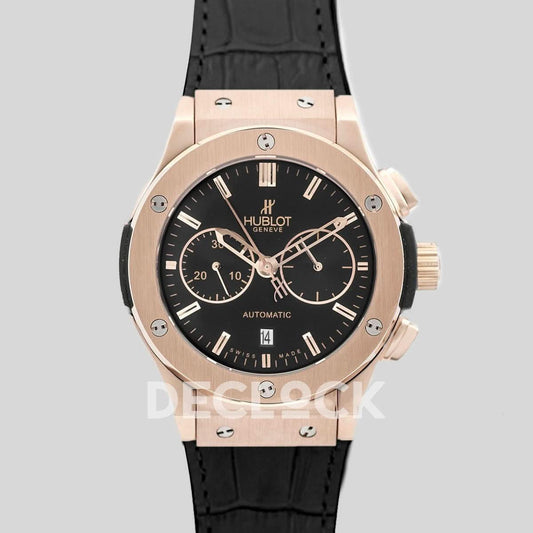 Replica Declock Classic Fusion Chronograph Black Dial in Rose Gold | Declock.