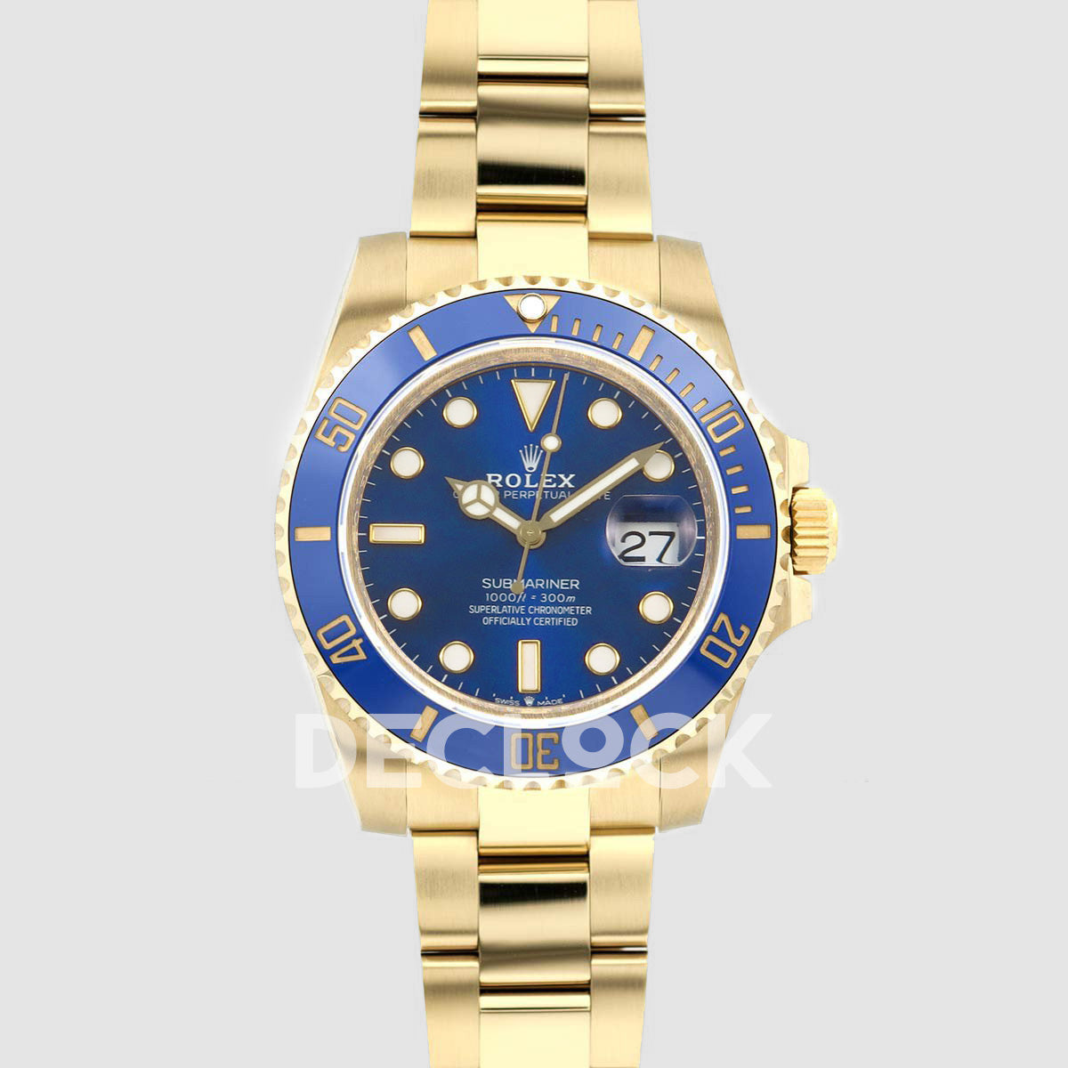 Rolex Submariner Blue Ceramic Yellow Gold Replica Watch