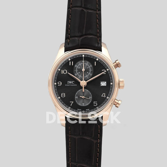 Replica IWC Portugieser Chronograph Classic IW3903 Blue Dial in Rose Gold |  Declock.