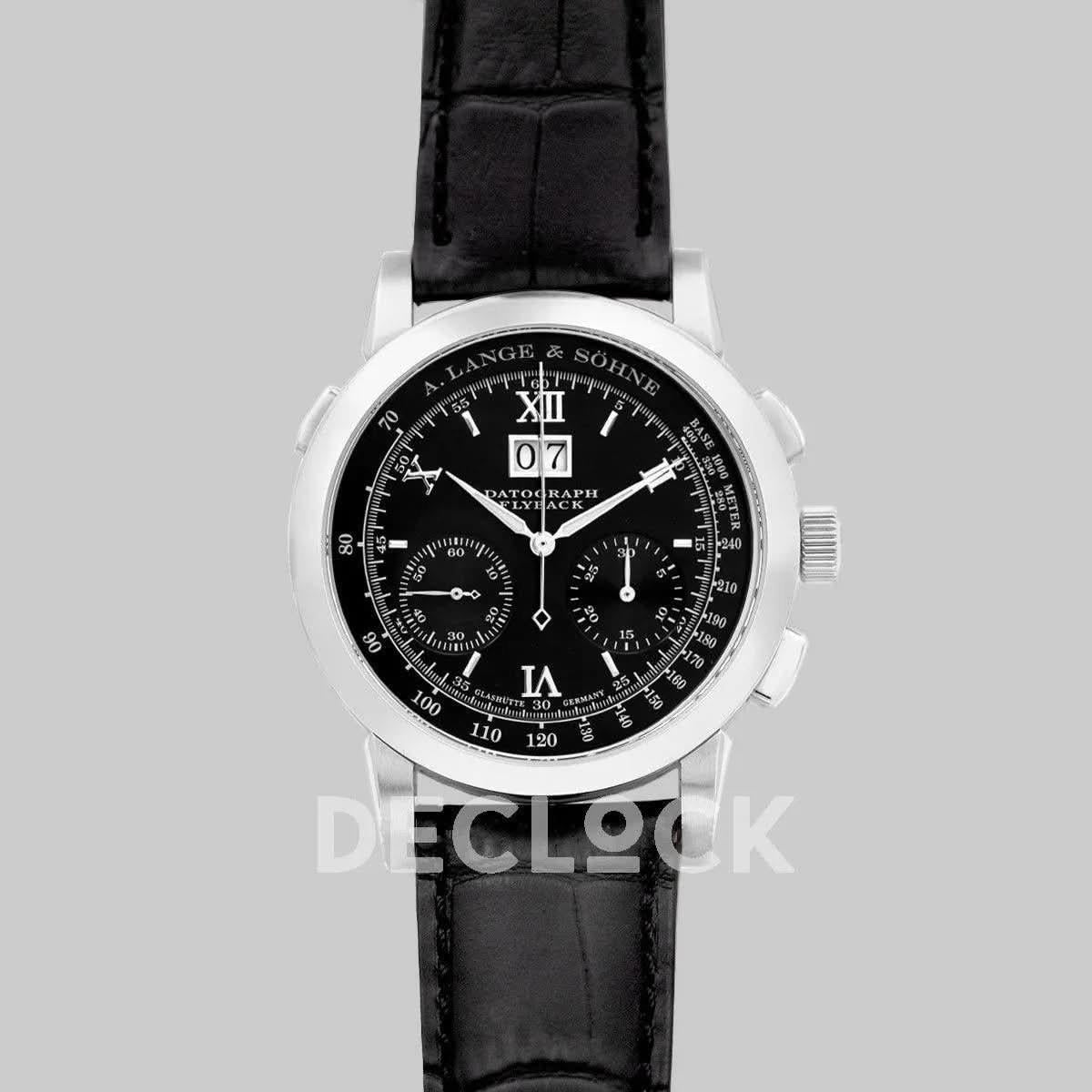 Replica A. Lange & Söhne Datograph Chronograph Flyback Black Dial in Steel |  Declock.