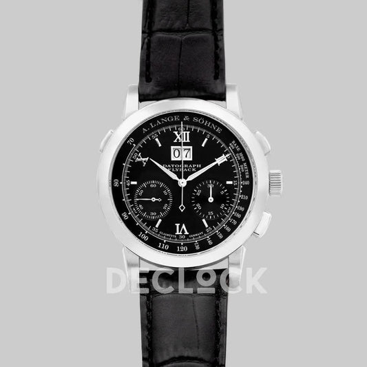 Replica A. Lange & Söhne Datograph Chronograph Flyback Black Dial in Steel |  Declock.
