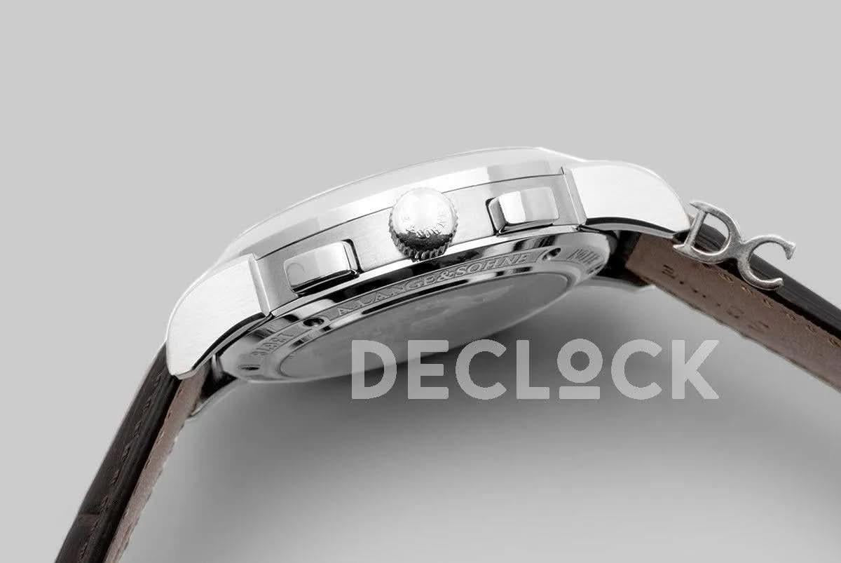 Replica A. Lange & Söhne Datograph Chronograph Flyback Black Dial in Steel |  Declock.