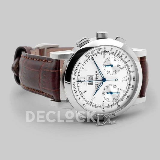Replica A. Lange & Söhne Datograph Chronograph Flyback White Dial in Steel |  Declock.