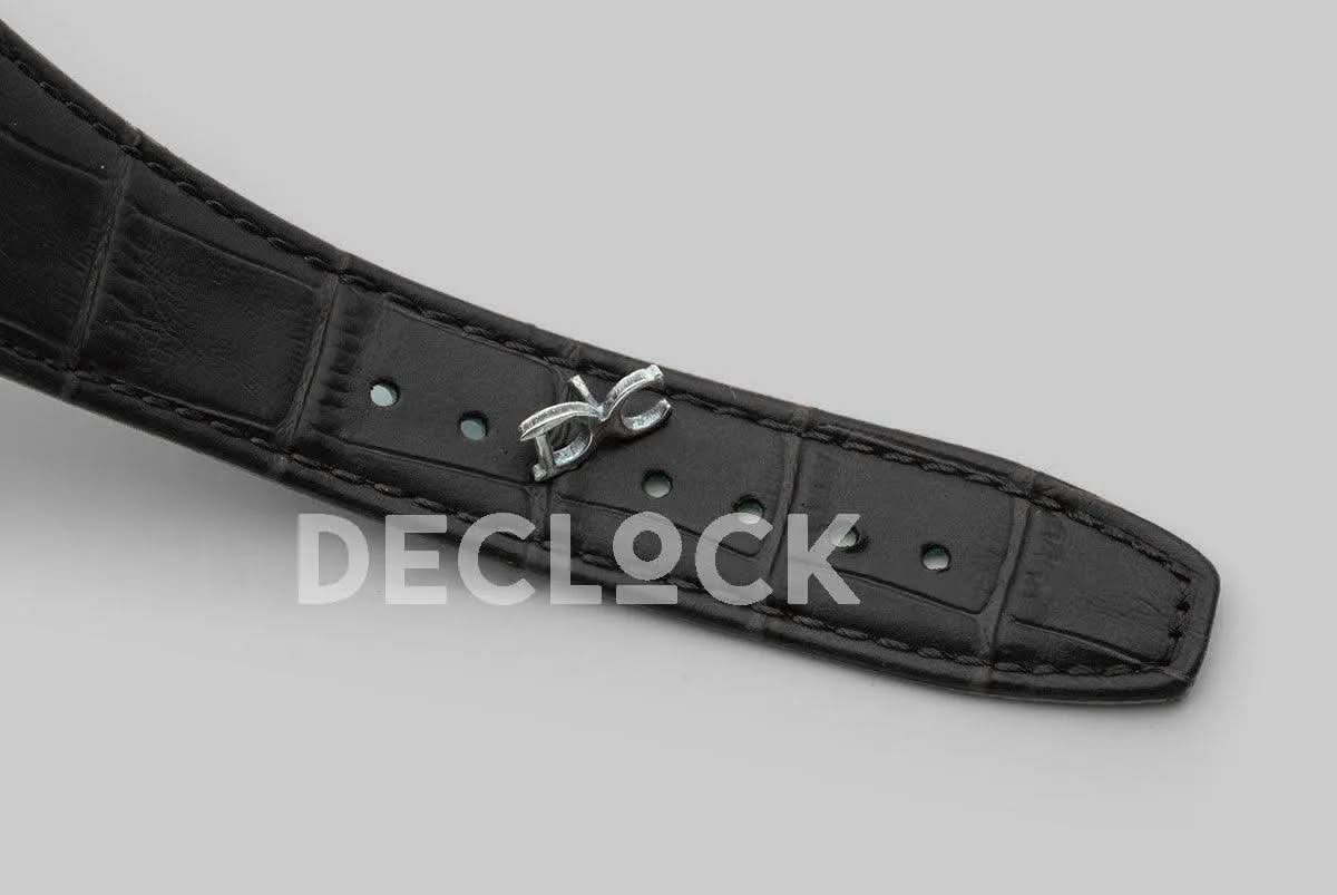 Replica Audemars Pigeut Royal Oak 15202 Gold Black Dial on Black Leather Strap