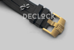 Replica Audemars Pigeut Royal Oak 15202 Gold Blue Dial on Black Rubber Strap