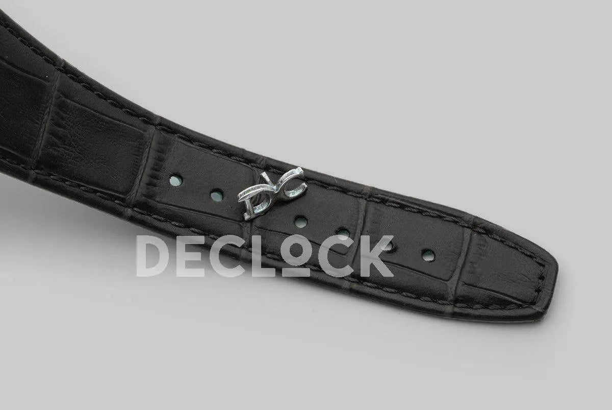 Replica Audemars Pigeut Royal Oak 15202 Steel Black Dial on Black Leather Strap