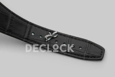 Replica Audemars Pigeut Royal Oak 15202 Steel Black Dial on Black Leather Strap