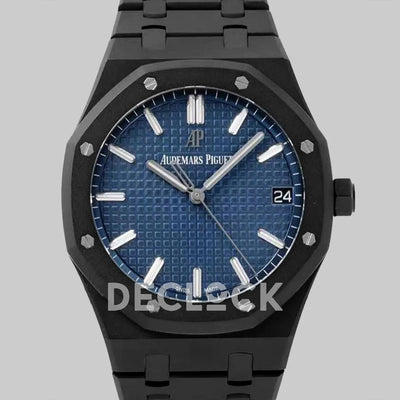 Replica Audemars Pigeut Royal Oak 15400 Blue Dial in DLC