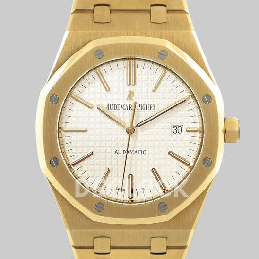 Replica Audemars Pigeut Royal Oak 15400 Gold White Dial |  Declock.