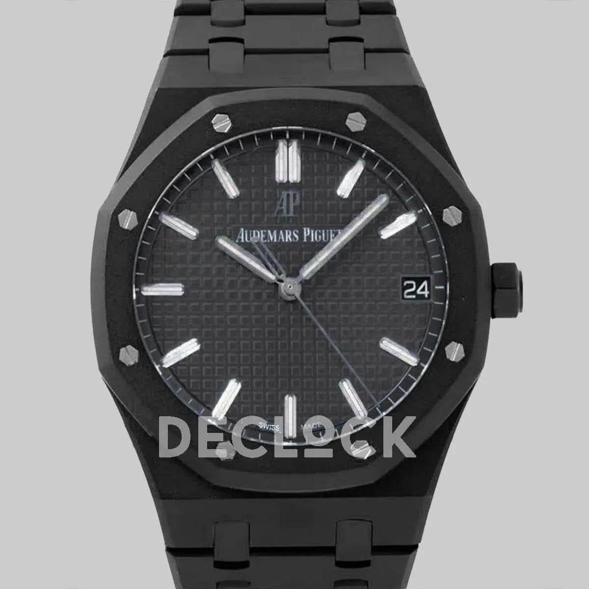 Replica Audemars Pigeut Royal Oak 15400 Gray Dial in DLC |  Declock.