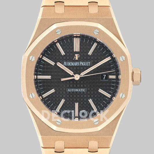 Replica Audemars Pigeut Royal Oak 15400 Rose Gold Black Dial