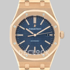 Replica Audemars Pigeut Royal Oak 15400 Rose Gold Blue Dial