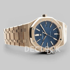 Replica Audemars Pigeut Royal Oak 15400 Rose Gold Blue Dial