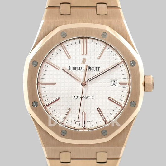Replica Audemars Pigeut Royal Oak 15400 Rose Gold White Dial | Declock.
