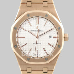 Replica Audemars Pigeut Royal Oak 15400 Rose Gold White Dial